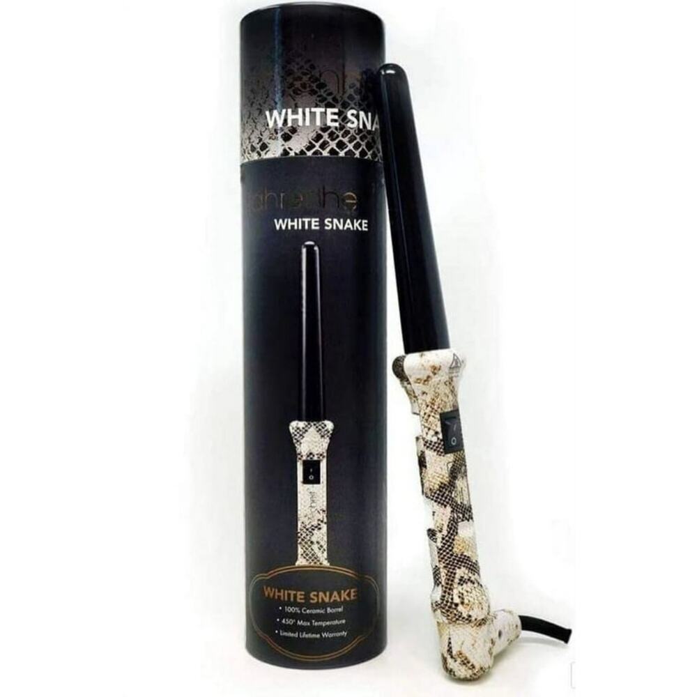 Fahrenheit White Snake Ceramic Clipless Curling Wand Hair Curler S1ca, £"